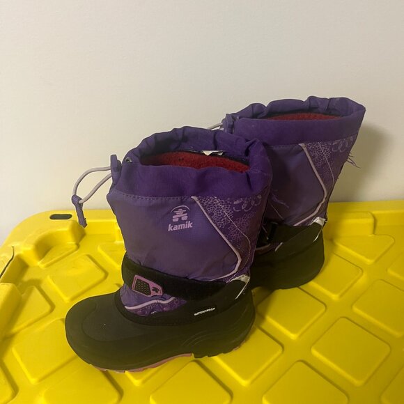 Kamik Big Girls Snowfall P Waterproof Winter Boot Black Purple Size 13 - Picture 8 of 8